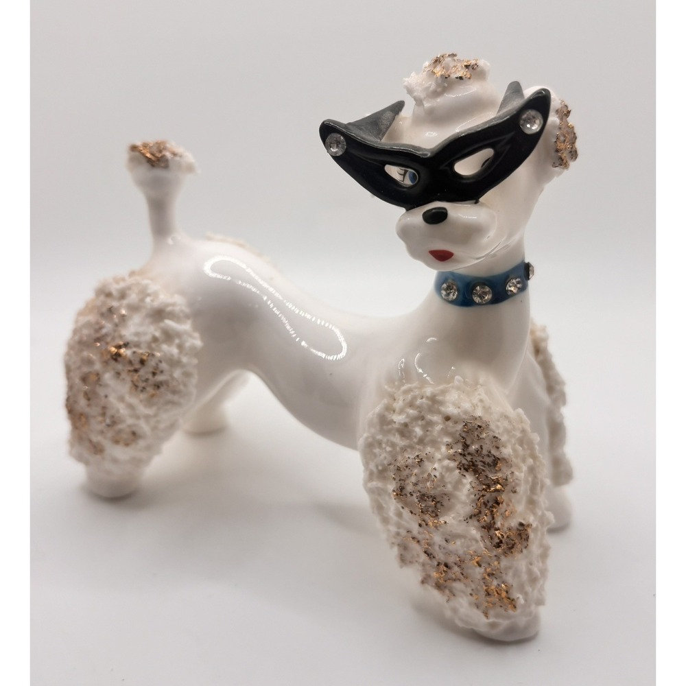 VTG 1950's MCM Spaghetti Poodle Cat-Eye Glasses RARE Blue Rhinestone Collar